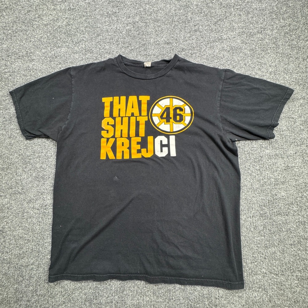 Boston Bruins Anvil T Shirt Men‎ XL Black Graphic NHL That Shit Kredjci David 46